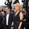 Laurent Gerra et sa compagne Christelle Lyon - Montée des marches du film "La Glace et le Ciel" pour la cérémonie de clôture du 68e Festival du film de Cannes le 24 mai 2015