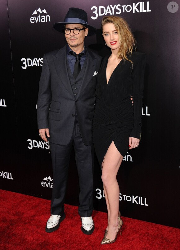 Johnny Depp et Amber Heard à Los Angeles, le 12 février 2014.