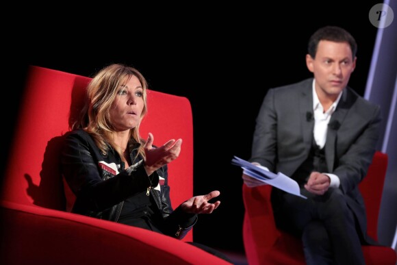 Exclusif - Enregistrement de l'émission Le Divan présentée par Marc-Olivier Fogiel, avec Mathilde Seigner en invitée, le 4 mai 2015.