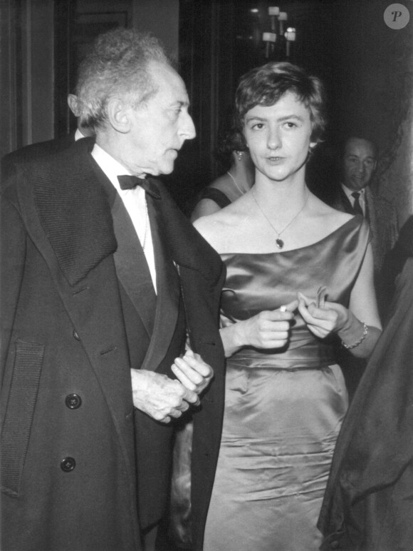 Françoise Sagan et Jean Cocteau à Monaco, le 1er avril 1957.