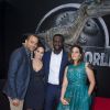 Tony Parker et sa femme Axelle Francine, Omar Sy et sa femme Hélène Sy (boucles d'oreilles Messika) - Première du film "Jurassic World" à l'Ugc Normandie à Paris le 29 mai 2015.
