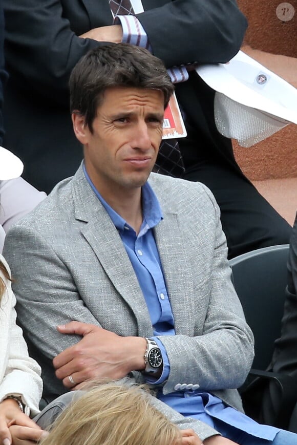 Tony Estanguet - People dans les tribunes lors du tournoi de tennis de Roland Garros à Paris le 29 mai 2015