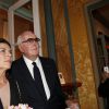 Exclusif - La princesse Caroline de Hanovre était au côté d'Hubert de Givenchy, le 28 mai 2015 à la galerie Ribolzi à Monaco, lors d'une séance de dédicaces de son recueil de dessins hommage à son amie Audrey Hepburn, To Audrey with Love.