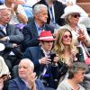 Sophie Thalmann et son mari Christophe Soumillon dans les tribunes des Internationaux de France de tennis de Roland-Garros à Paris, le 1er juin 2015.