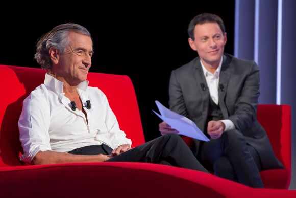 Exclusif - Enregistrement de l'émission Le Divan présentée par Marc-Olivier Fogiel avec Bernard-Henri Lévy, le 22 mai 2015.