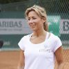 Anne-Sophie Lapix lors de la deuxième journée du Trophée des personnalités à Roland-Garros, le mercredi 3 juin 2015.