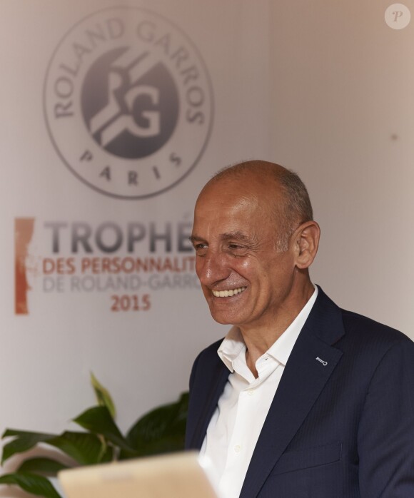Jean-Michel Aphatie lors de la deuxième journée du Trophée des personnalités à Roland-Garros, le mercredi 3 juin 2015.