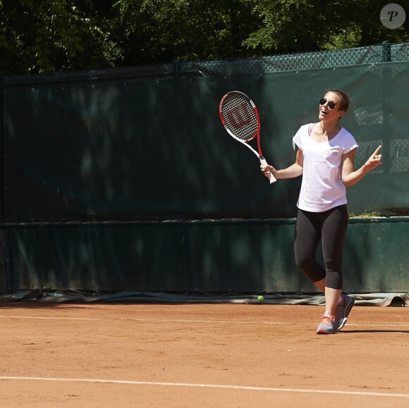 Lorie lors de la troisième journée du Trophée des personnalités à Roland-Garros, le jeudi 4 juin 2015.