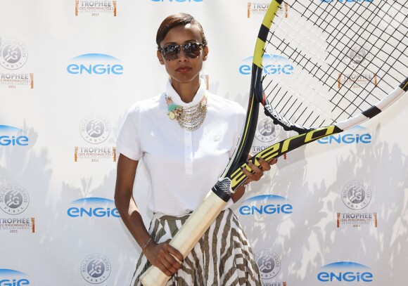 Sonia Rolland lors de la troisième journée du Trophée des personnalités à Roland-Garros, le jeudi 4 juin 2015.