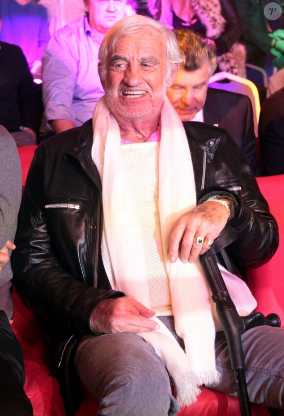 Jean-Paul Belmondo - Championnat du monde de boxe WBA organisé par Michael Wittstock (père de la princesse Charlene de Monaco) au sporting de Monte Carlo à Monaco le 21 février 2015.