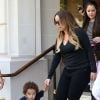 Mariah Carey sort de son hôtel avec ses enfants Monroe et Moroccan le 7 juin 2015 à Paris  