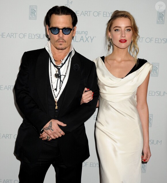 Johnny Depp et Amber Heard à Los Angeles, le 10 janvier 2015.