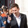 La star du foot Lionel Messi arrive au tribunal de Gava, près de Barcelone, le 27 septembre 2013, où il doit être entendu dans le cadre de sa mise en examen pour fraude fiscale.