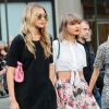 Taylor Swift et Gigi Hadid se promènent dans les rues de New York, le 29 mai 2015  