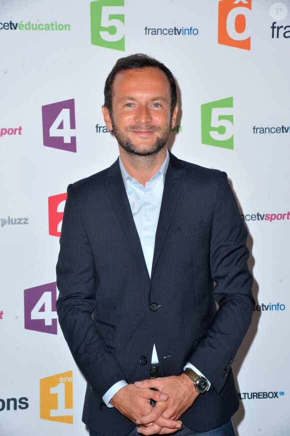 Jérémy Michalak, à la conférence de presse de rentrée de France Télévisions au Palais de Tokyo à Paris, le 26 août 2014.