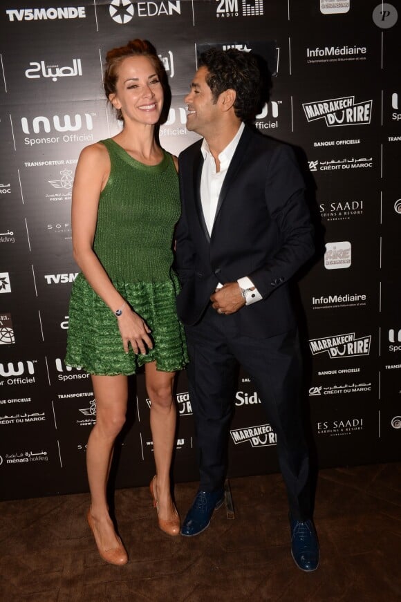 Jamel Debbouze et son épouse Mélissa Theuriau lors du gala du Marrakech du rire au Palais Baadi le 13 juin 2015 à Marrakech