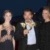 Alice Isaaz, Clovis Cornillac et sa femme Lilou Fogli - Remise des prix pendant la soirée de clôture du 29e Festival de Cabourg à Cabourg le 13 juin 2015