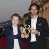Felix Meyer (acteur) et Raf Roosens (réalisateur) Prix du meilleur Court Métrage pour "Copain" - Remise des prix pendant la soirée de clôture du 29ème Festival de Cabourg le 13 juin 2015.