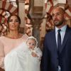 Pepe Reina et sa femme Yolanda à Cordoue le 14 juin 2015 pour le baptême de leur fille Sira (6 mois). 