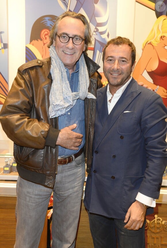 Exclusif - Philippe Lavil et Bernard Montiel - Cocktail à l'occasion du lancement du modèle Breitling "Superocean ll" à Paris le 18 juin 2015. 