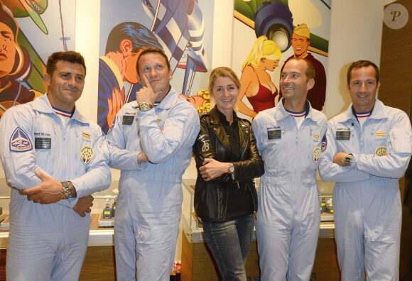 Exclusif - La Patrouille de France et Aude Lemordant (championne du monde de voltige aérienne) - Cocktail à l'occasion du lancement du modèle Breitling "Superocean ll" à Paris le 18 juin 2015. 