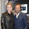 Exclusif - Aude Lemordant (championne du monde de voltige aérienne) et Bernard Montiel - Cocktail à l'occasion du lancement du modèle Breitling "Superocean ll" à Paris le 18 juin 2015. 