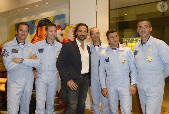 Exclusif - Davide Esposito et la Patrouille de France - Cocktail à l'occasion du lancement du modèle Breitling "Superocean ll" à Paris le 18 juin 2015. 