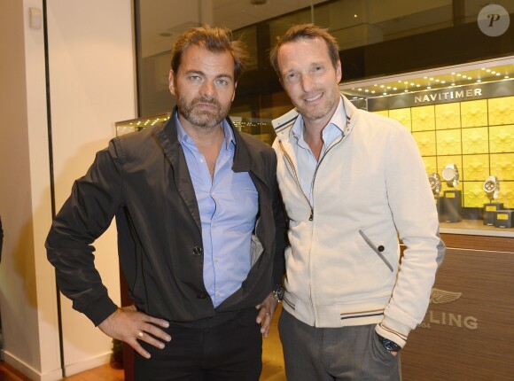 Exclusif - Clovis Cornillac et Stéphane Rotenberg - Cocktail à l'occasion du lancement du modèle Breitling "Superocean ll" à Paris le 18 juin 2015. 