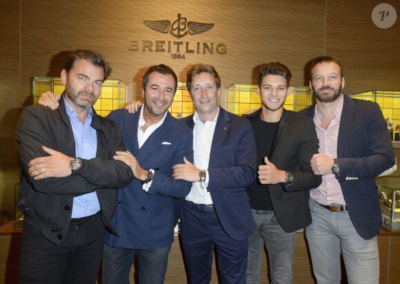 Exclusif - Clovis Cornillac, Bernard Montiel, Rayane Bensetti et Samuel Le Bihan - Cocktail à l'occasion du lancement du modèle Breitling "Superocean ll" à Paris le 18 juin 2015. 
