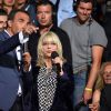 Exclusif - Nikos Aliagas et France Gall, dans les arènes de Nîmes à l'occasion de la spéciale Fête de la musique de l'émission La Chanson de l'année sur TF1, le samedi 20 juin 2015.