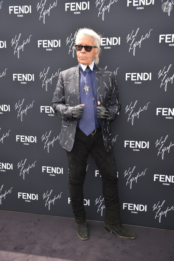 Karl Lagerfeld - Déjeuner Fendi lors du 68ème festival international du film de Cannes. Le 21 mai 2015