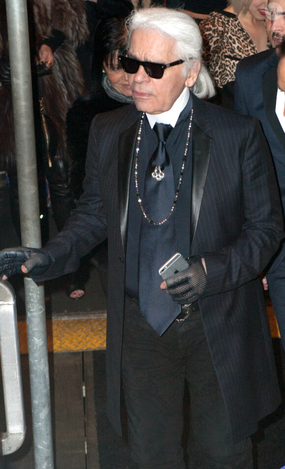 Karl Lagerfeld lors de la soirée "Karl Lagerfeld's boat" à New York, le 30 mars 2015.