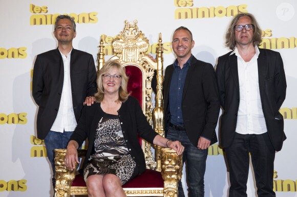 Pierre Coffin, Janet Healy, Kyle Balda, et Jacques Bled - Avant-première du film "Les Minions" au Grand Rex à Paris le 23 juin 2015.