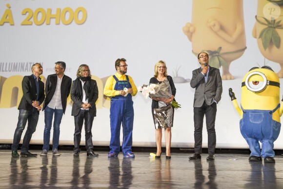 Kyle Balda, Pierre Coffin, Jacques Bled, Janet Healy et Stéphane Huard - Avant-première du film "Les Minions" au Grand Rex à Paris le 23 juin 2015.