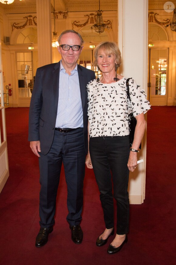 Exclusif - Bertrand Meheut et sa femme - Point sur la préparation du film "Jeux dangereux" au Théâtre de Paris le 15 juin 2015 devant ses coproducteurs de la plateforme Touscoprod.