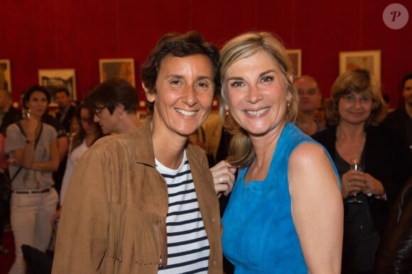 Exclusif - Valérie Boukobza et Michèle Laroque - Point sur la préparation du film "Jeux dangereux" au Théâtre de Paris le 15 juin 2015 devant ses coproducteurs de la plateforme Touscoprod.