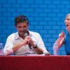 Exclusif - Pascal Elbé et Michèle Laroque - Point sur la préparation du film "Jeux dangereux" au Théâtre de Paris le 15 juin 2015 devant ses coproducteurs de la plateforme Touscoprod.
