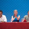 Exclusif - Pascal Elbé, Michèle Laroque et JoeyStarr - Point sur la préparation du film "Jeux dangereux" au Théâtre de Paris le 15 juin 2015 devant ses coproducteurs de la plateforme Touscoprod.