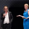 Exclusif - Michèle Laroque et son agent Cécile Felsenberg - Point sur la préparation du film "Jeux dangereux" au Théâtre de Paris le 15 juin 2015 devant ses coproducteurs de la plateforme Touscoprod.