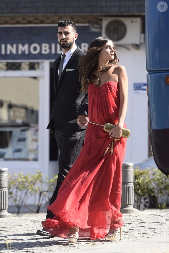 Raul Albiol et Alicia Roig lors du mariage de José Callejón et Marta Ponseti à Torrelodones, à Madrid le 19 juin 2015