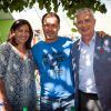 Anne Hidalgo, Luc Barruet et Claude Bartolone le président de l'assemblée nationale - 17e édition du festival Solidays sur l'hippodrome de Longchamp à Paris le 27 juin 2015. 