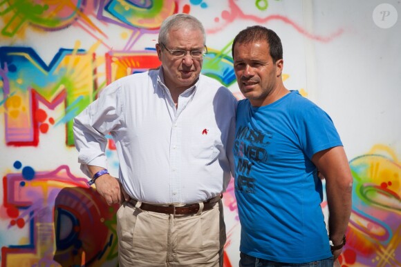 Jean-Paul Huchon et Luc Barruet  - 17e édition du festival Solidays sur l'hippodrome de Longchamp à Paris le 27 juin 2015.