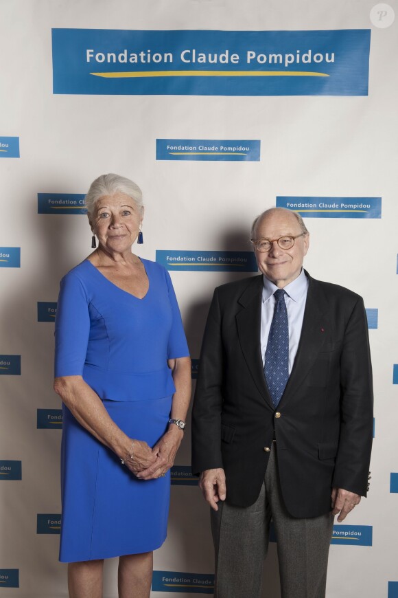 Alain Pompidou et son épouse - Nouveaux ambassadeurs et ambassadrices people de la fondation Claude Pompidou. Juin 2015.