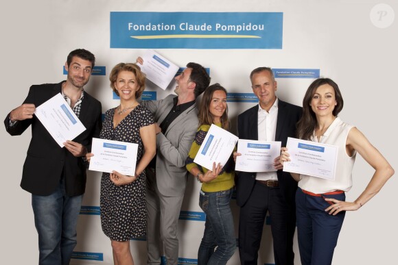 Gil Alma, Corinne Touzet, Vincent Chatelain, Emmanuelle Boidron, Bernard de La Villardière et Marie-Ange Casalta ambasseurs de la fondation Claude Pompidou. Juin 2015.