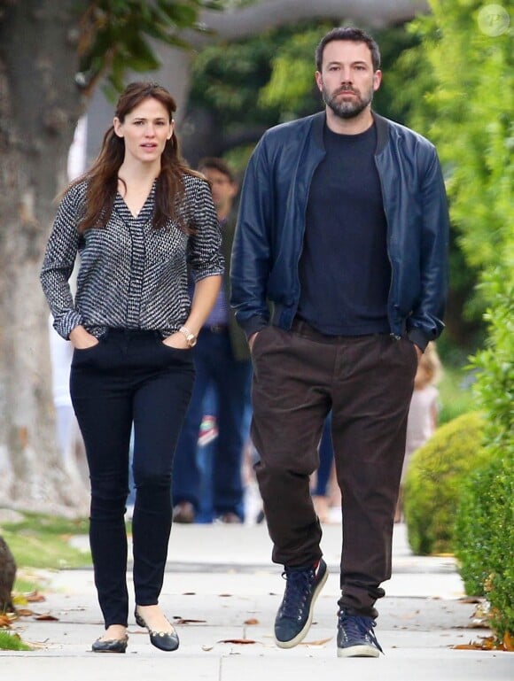 Jennifer Garner et Ben Affleck à Brentwood, Los Angeles, le 24 avril 2015.