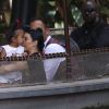 Kim Kardashian, enceinte, et sa fille North assistent à l'anniversaire de Penelope Disick (3 ans) au parc d'attractions Disneyland. Anaheim, le 8 juillet 2015.
