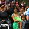 Kourtney Kardashian, ses enfants Penelope (qui fête ses 3 ans) et Mason, Kris Jenner et Corey Gamble passent leur après-midi en famille à Disneyland. Anaheim, le 8 juillet 2015.