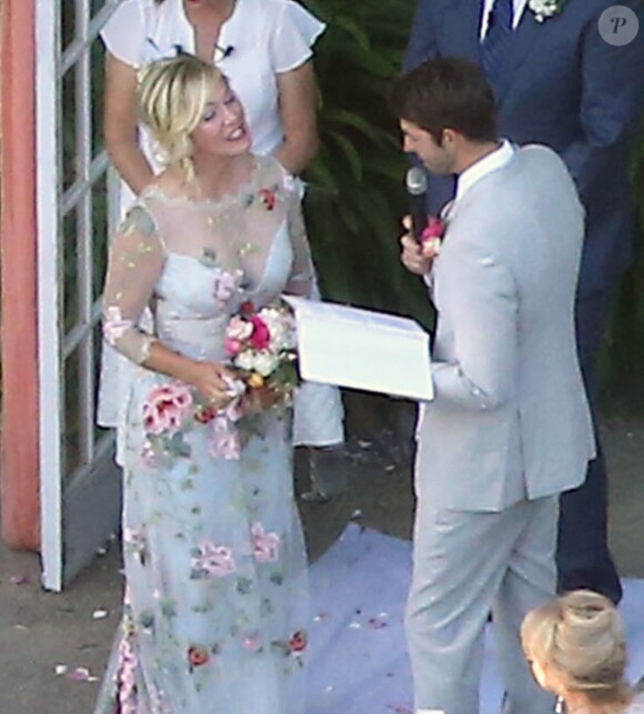 Exclusif - Mariage de Jennie Garth et David Abrams dans son ranch à Santa Ynez, le 11 juillet 2015.