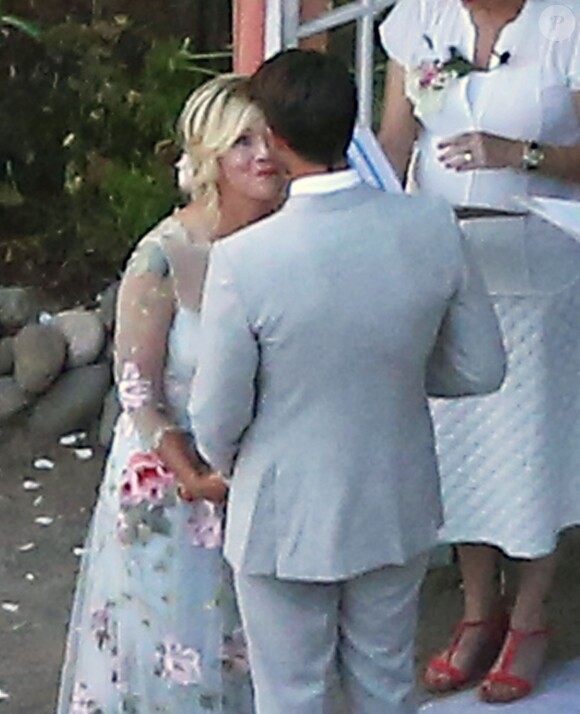 Exclusif - Mariage de Jennie Garth et David Abrams dans son ranch à Santa Ynez, le 11 juillet 2015.