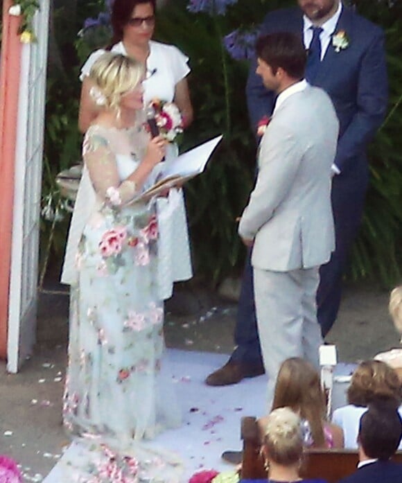 Exclusif - Mariage de Jennie Garth et David Abrams dans son ranch à Santa Ynez, le 11 juillet 2015.